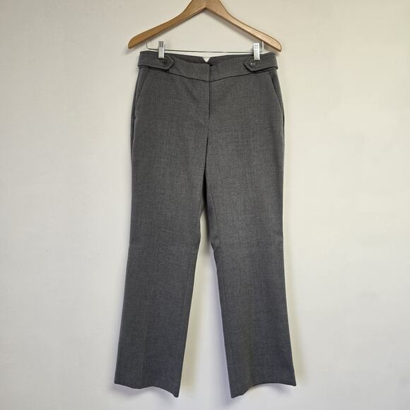 Ann Taylor Loft 8 Julie Trouser Pant Gray Straight Leg Career Office Flat Ankle - Picture 1 of 10